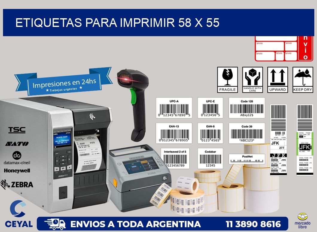 etiquetas para imprimir 58 x 55