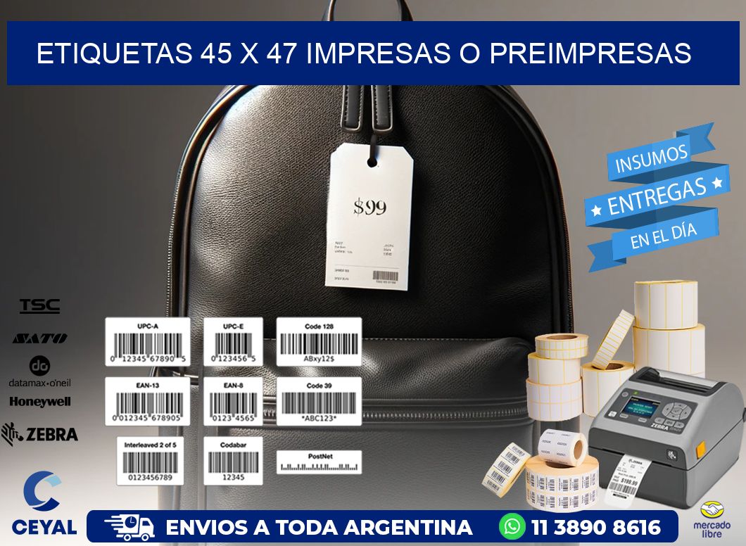 ETIQUETAS 45 x 47 IMPRESAS O PREIMPRESAS