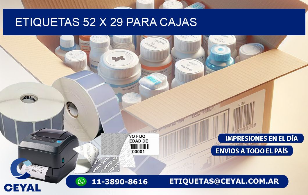 ETIQUETAS 52 x 29 PARA CAJAS