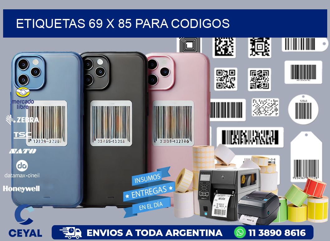 ETIQUETAS 69 x 85 PARA CODIGOS