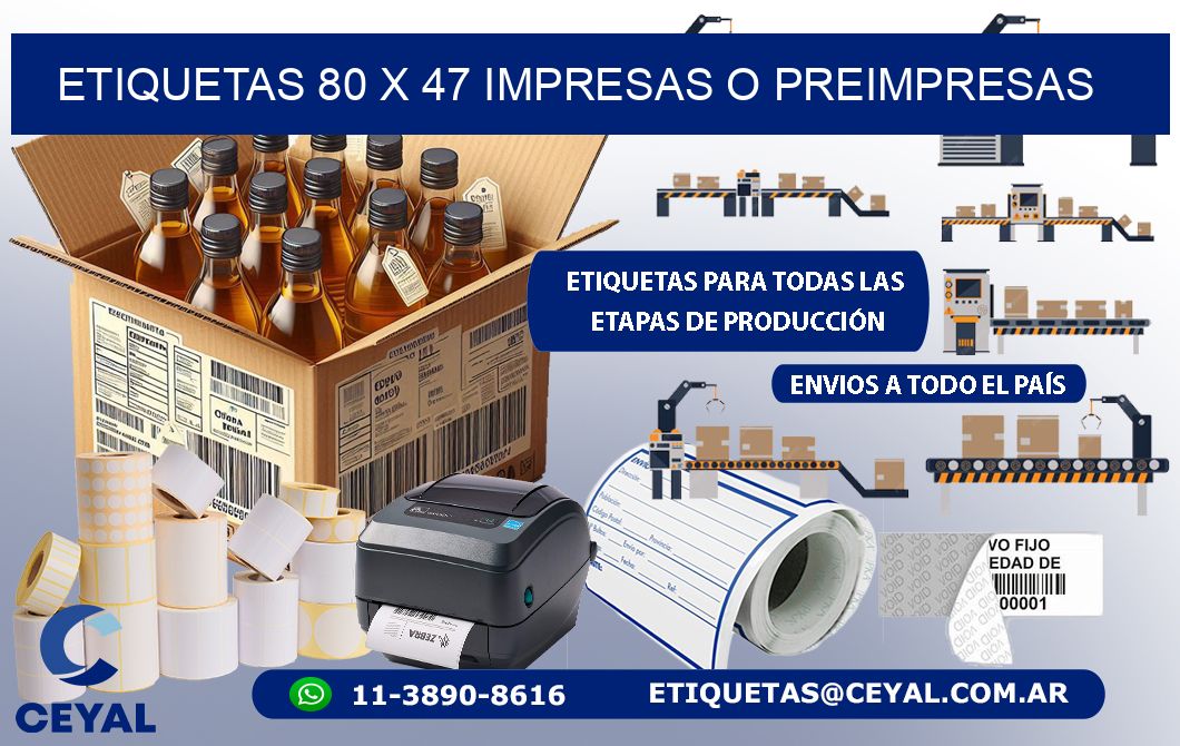 ETIQUETAS 80 x 47 IMPRESAS O PREIMPRESAS