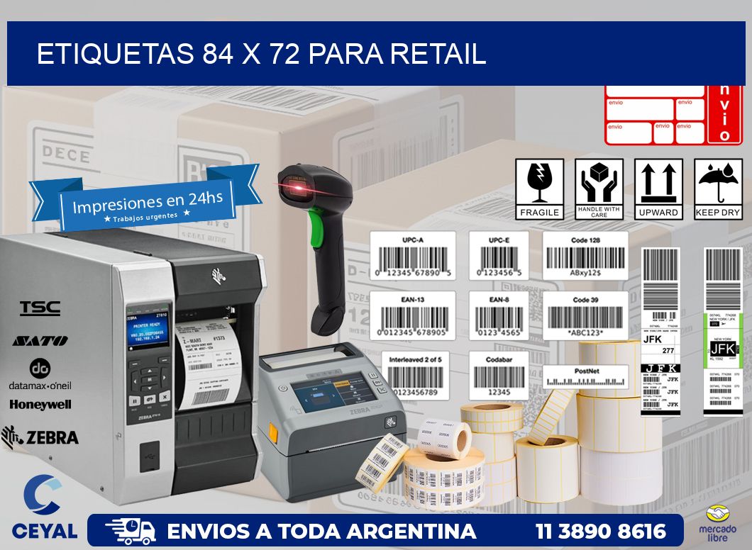 ETIQUETAS 84 x 72 PARA RETAIL