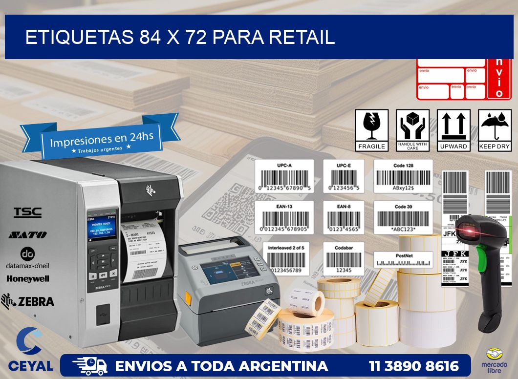 ETIQUETAS 84 x 72 PARA RETAIL