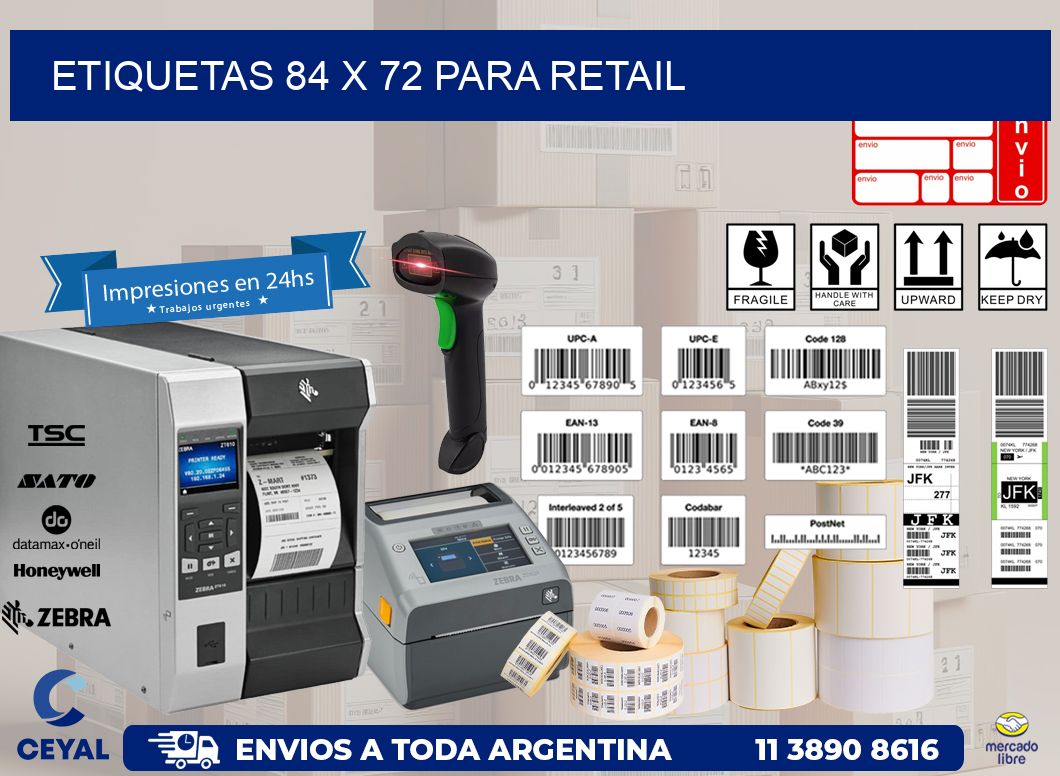 ETIQUETAS 84 x 72 PARA RETAIL