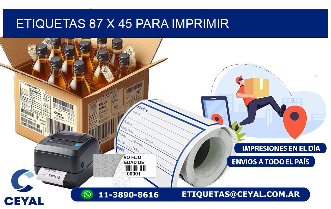 ETIQUETAS 87 x 45 PARA IMPRIMIR