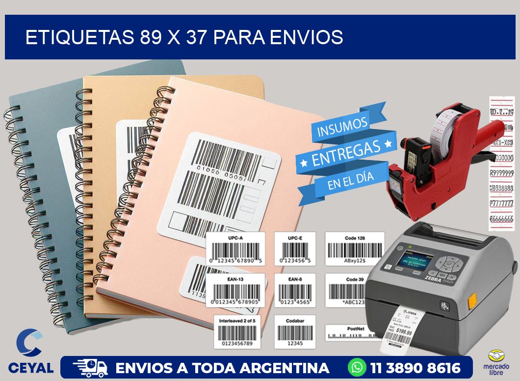 ETIQUETAS 89 x 37 PARA ENVIOS
