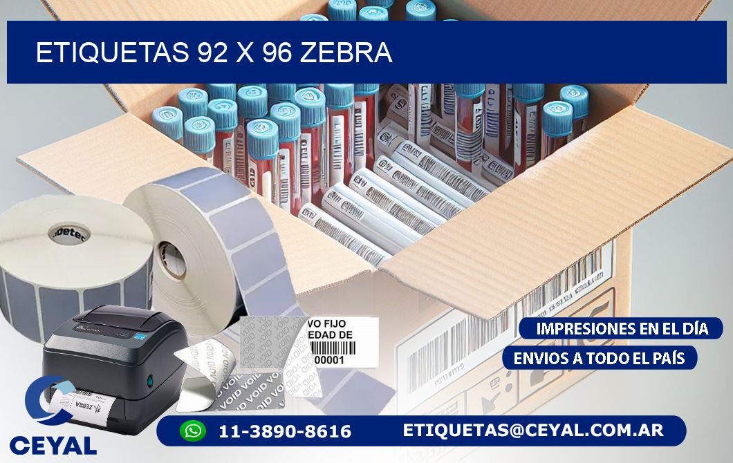 ETIQUETAS 92 x 96 ZEBRA