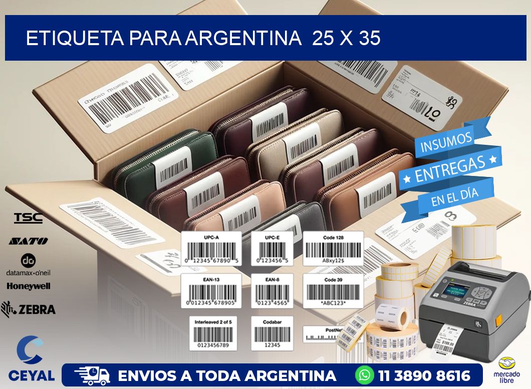 etiqueta para Argentina  25 x 35