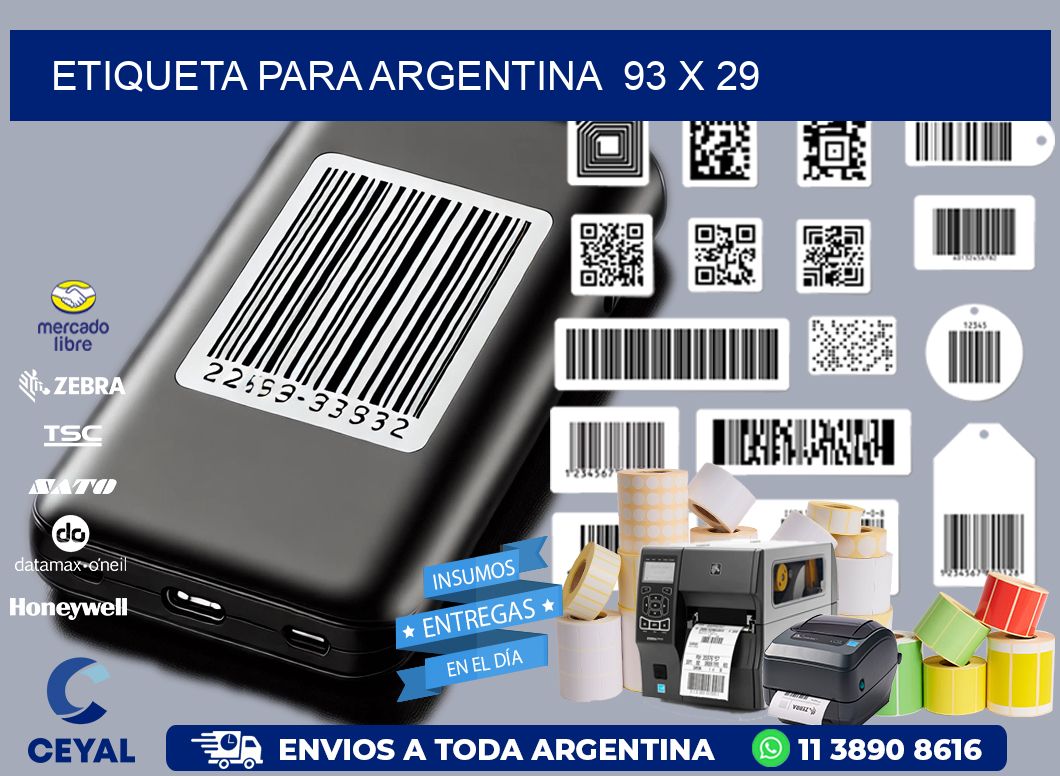 etiqueta para Argentina  93 x 29