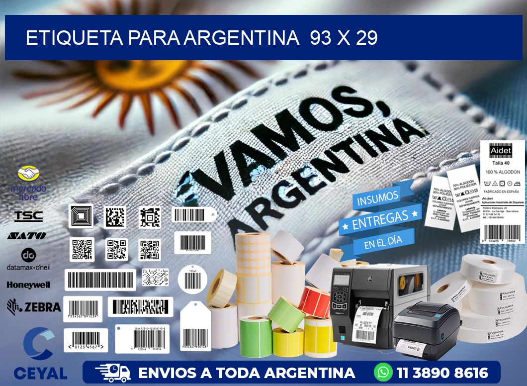 etiqueta para Argentina  93 x 29
