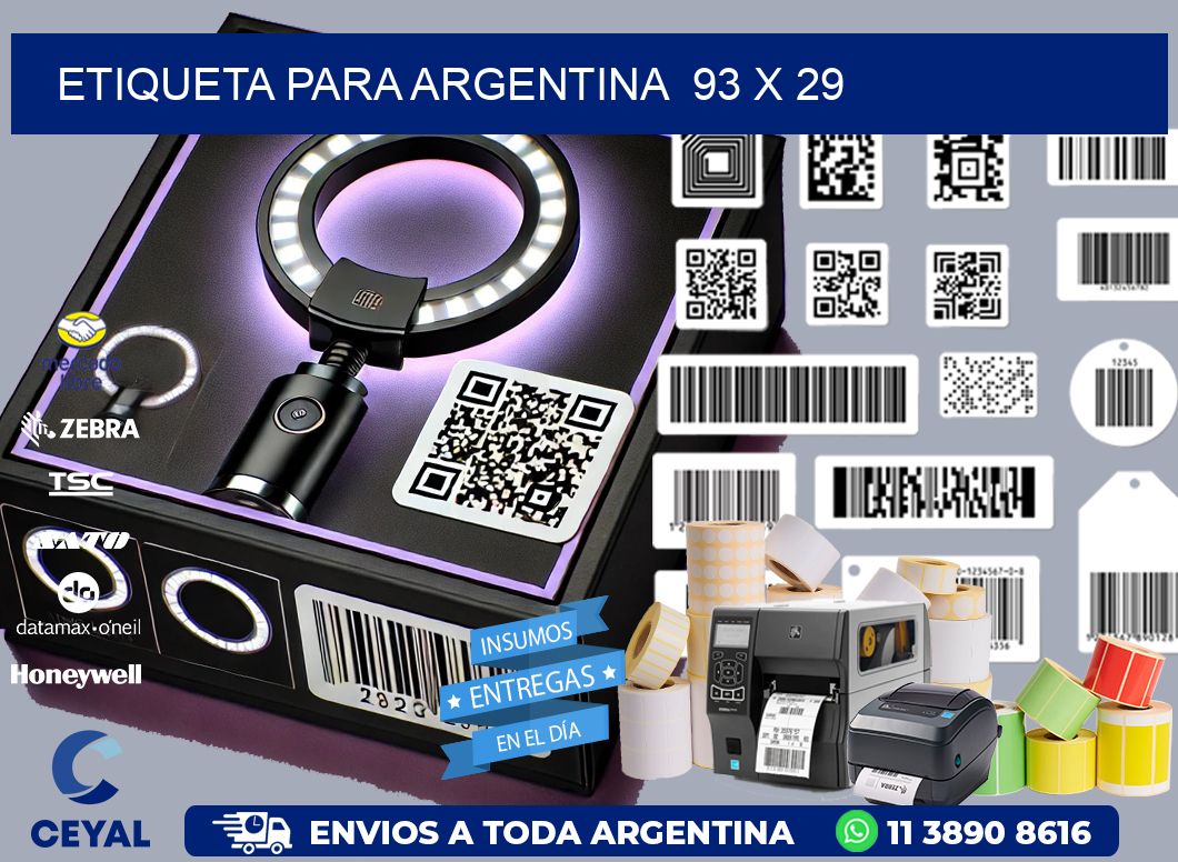 etiqueta para Argentina  93 x 29