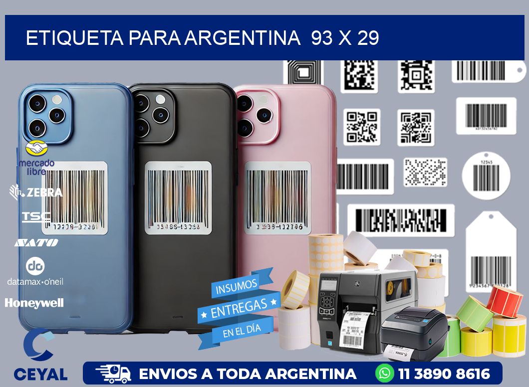 etiqueta para Argentina  93 x 29