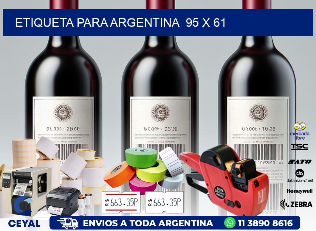 etiqueta para Argentina  95 x 61