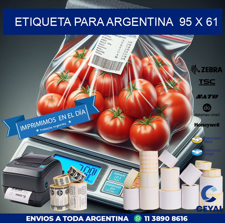 etiqueta para Argentina  95 x 61