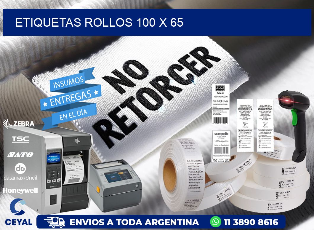 etiquetas rollos 100 x 65