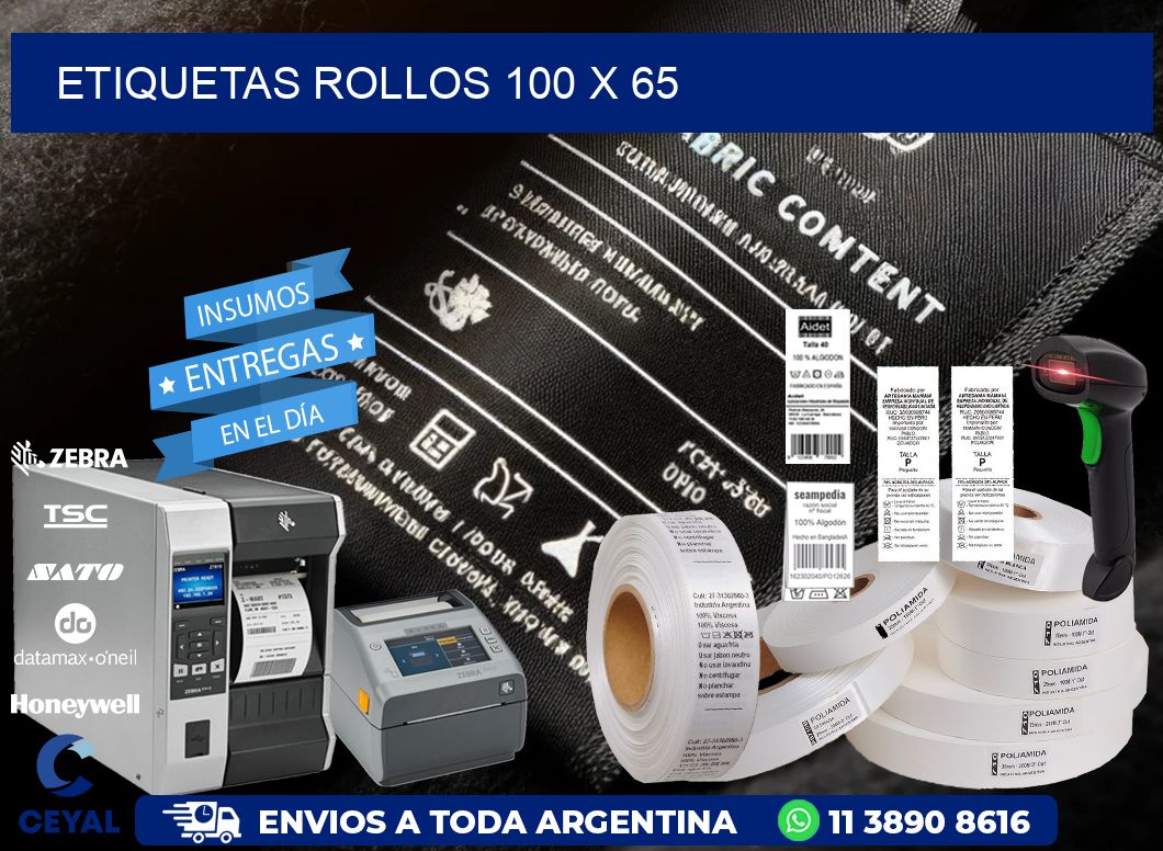 etiquetas rollos 100 x 65