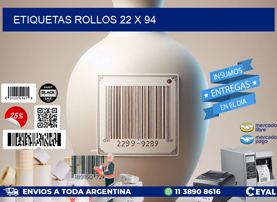 etiquetas rollos 22 x 94