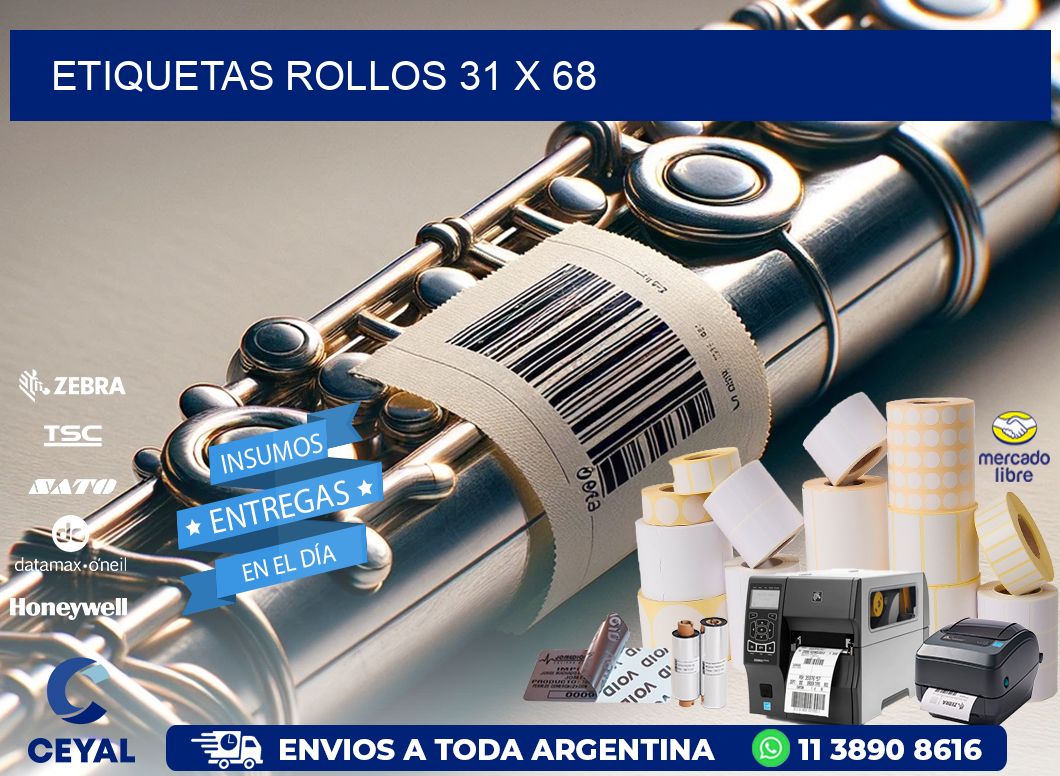 etiquetas rollos 31 x 68