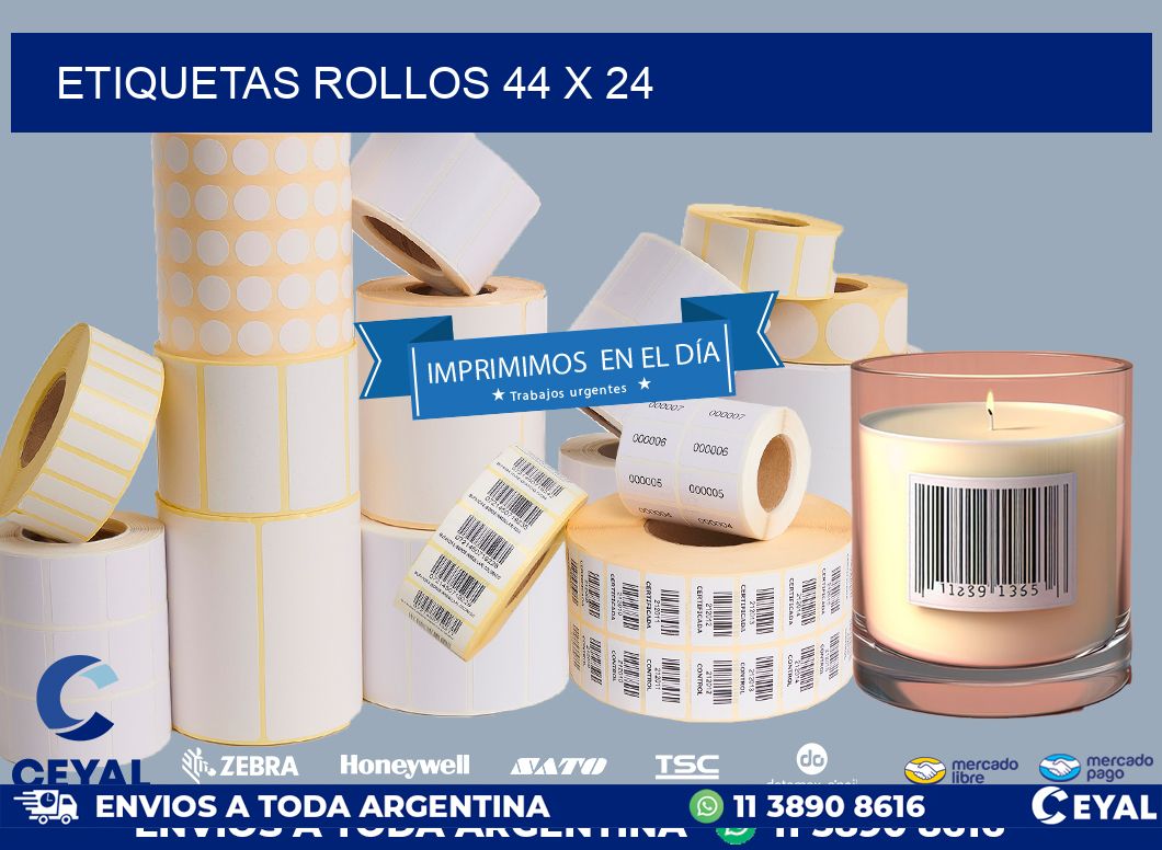 etiquetas rollos 44 x 24