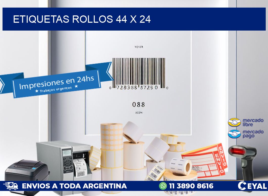 etiquetas rollos 44 x 24