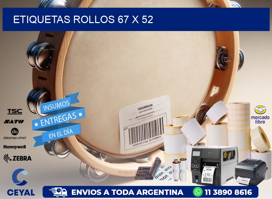 etiquetas rollos 67 x 52
