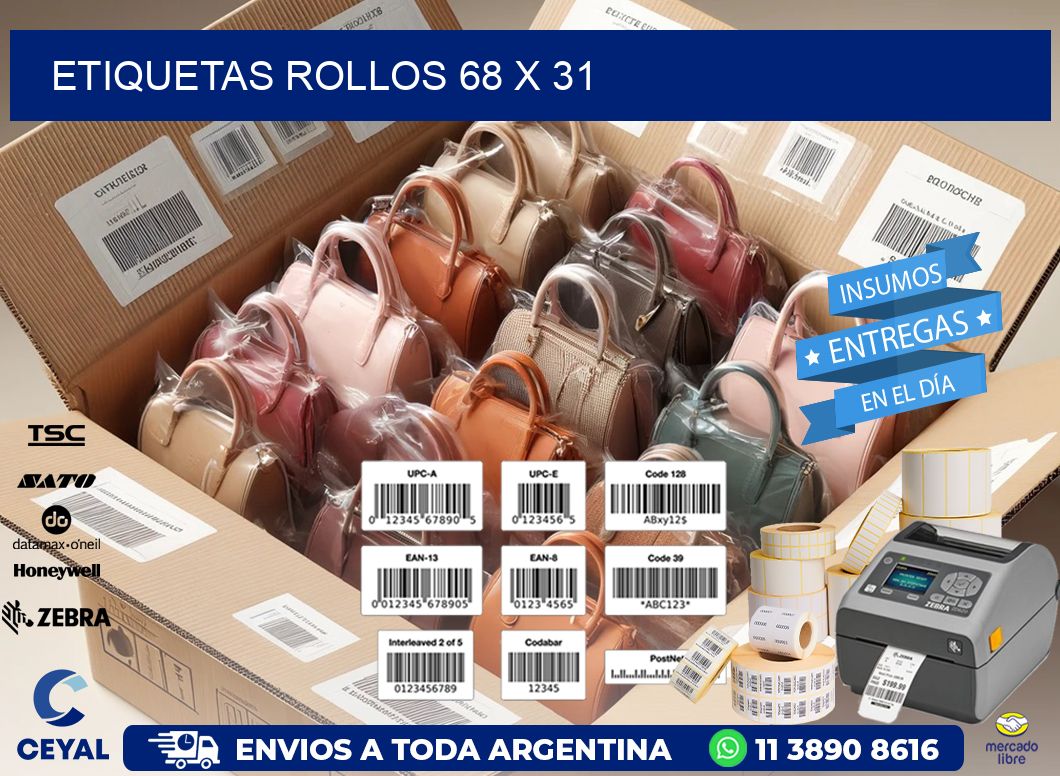 etiquetas rollos 68 x 31