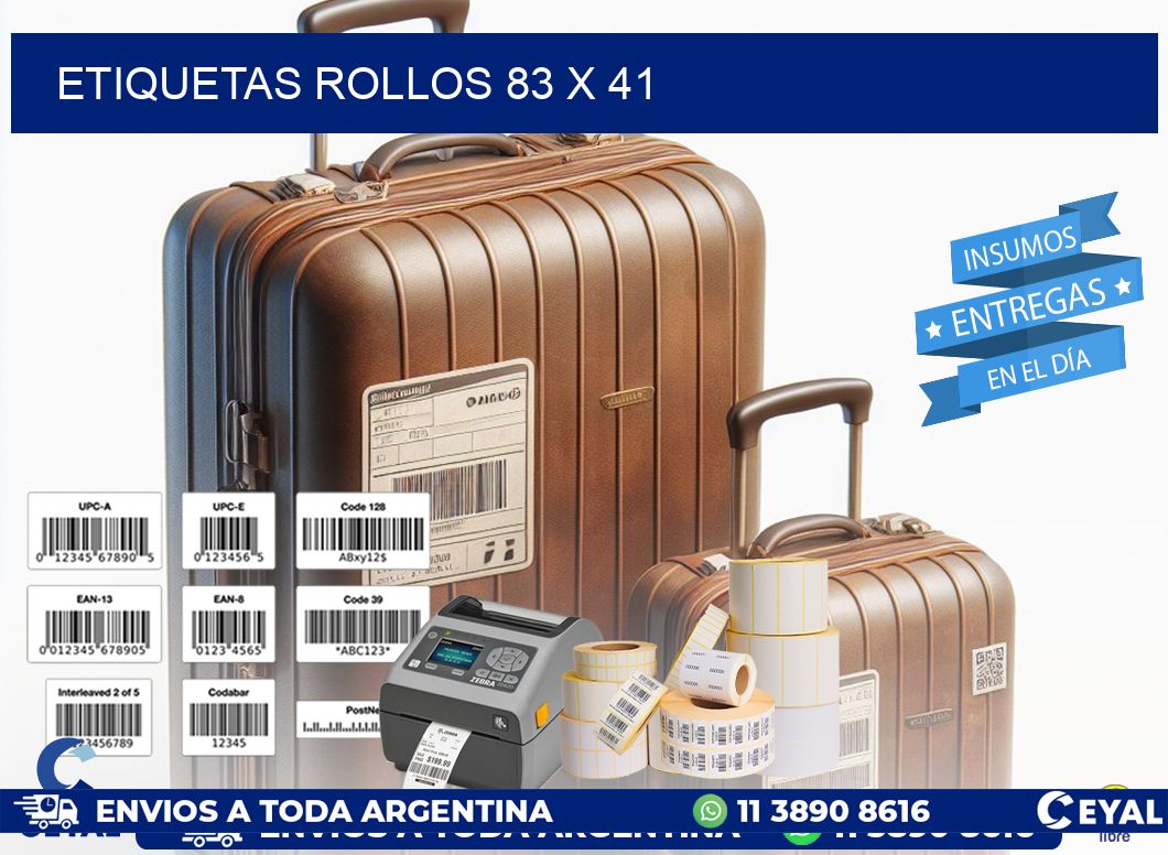 etiquetas rollos 83 x 41