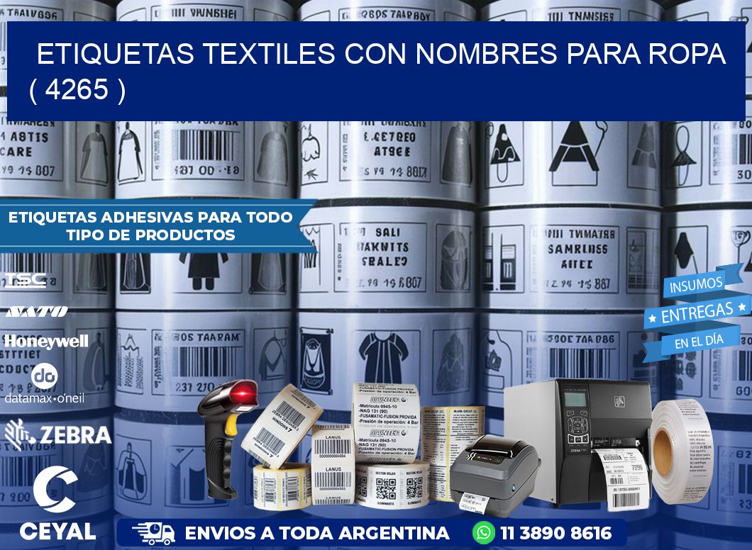 ETIQUETAS TEXTILES CON NOMBRES PARA ROPA   ( 4265 )
