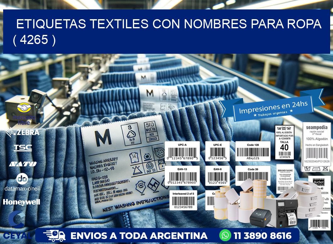 ETIQUETAS TEXTILES CON NOMBRES PARA ROPA   ( 4265 )
