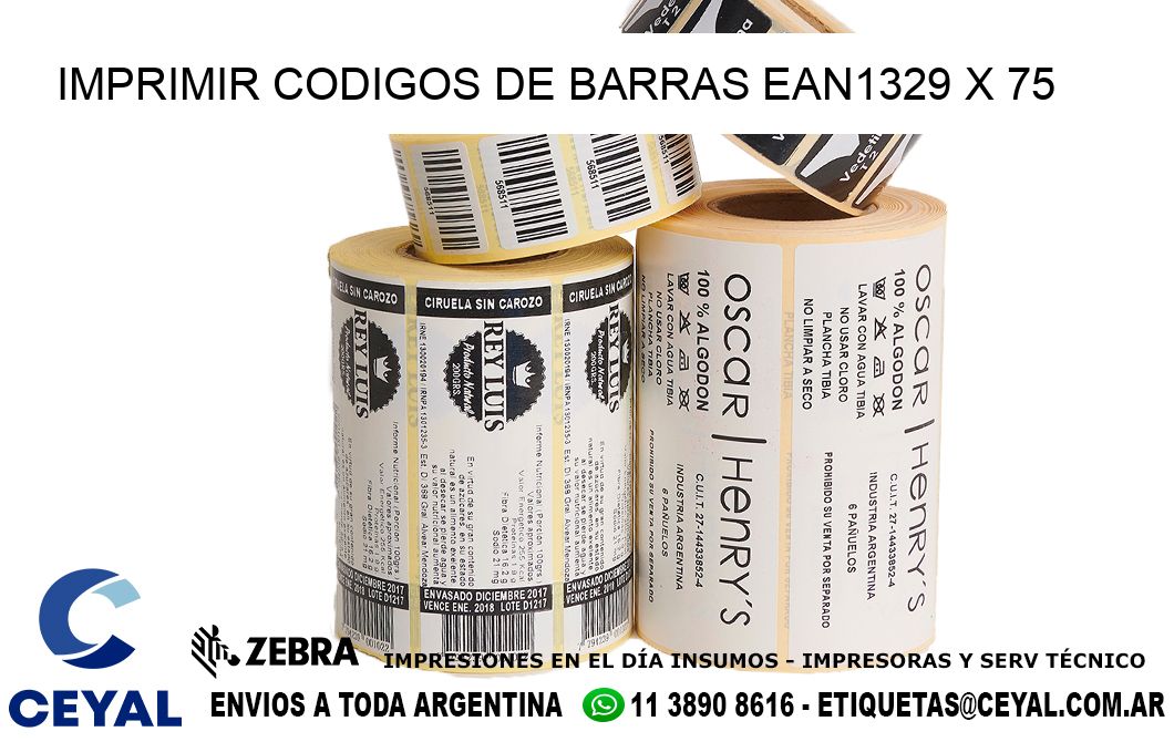 IMPRIMIR CODIGOS DE BARRAS EAN1329 x 75
