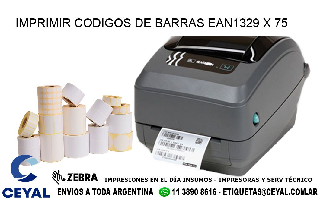 IMPRIMIR CODIGOS DE BARRAS EAN1329 x 75