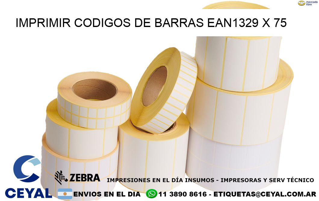 IMPRIMIR CODIGOS DE BARRAS EAN1329 x 75