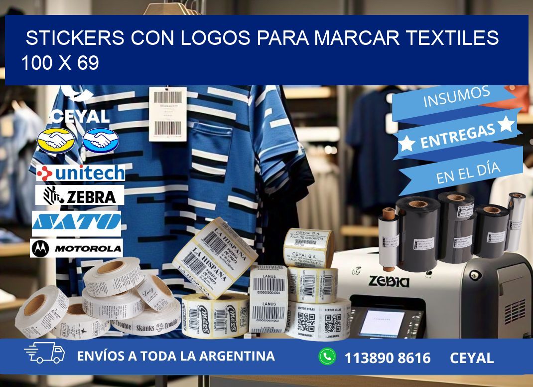 Textil Sticker STICKERS CON LOGOS PARA MARCAR TEXTILES 100 x 69 - Etiquetado Textil