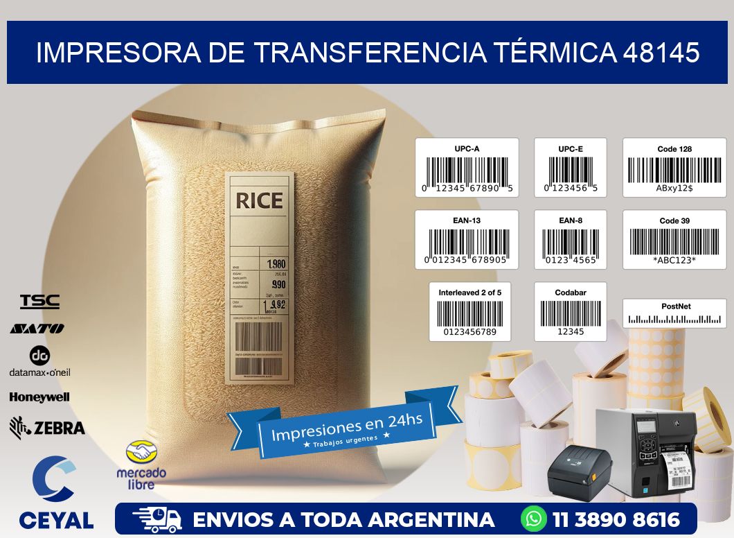 IMPRESORA DE TRANSFERENCIA TÉRMICA 48145