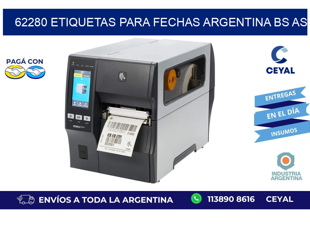 62280 ETIQUETAS PARA FECHAS ARGENTINA BS AS