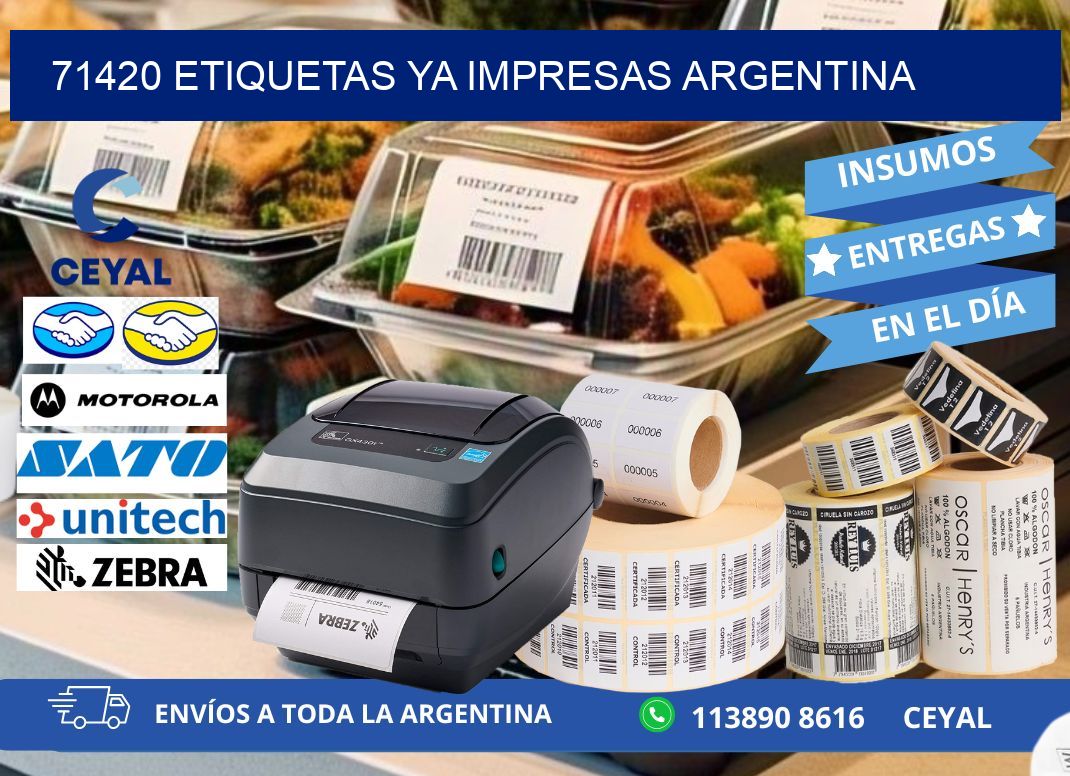 71420 ETIQUETAS YA IMPRESAS ARGENTINA