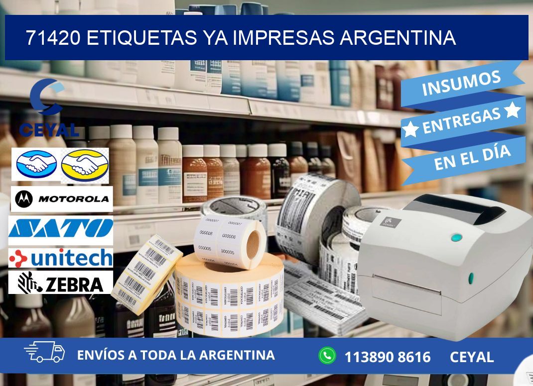 71420 ETIQUETAS YA IMPRESAS ARGENTINA