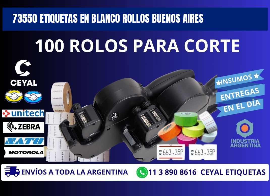 73550 ETIQUETAS EN BLANCO ROLLOS BUENOS AIRES