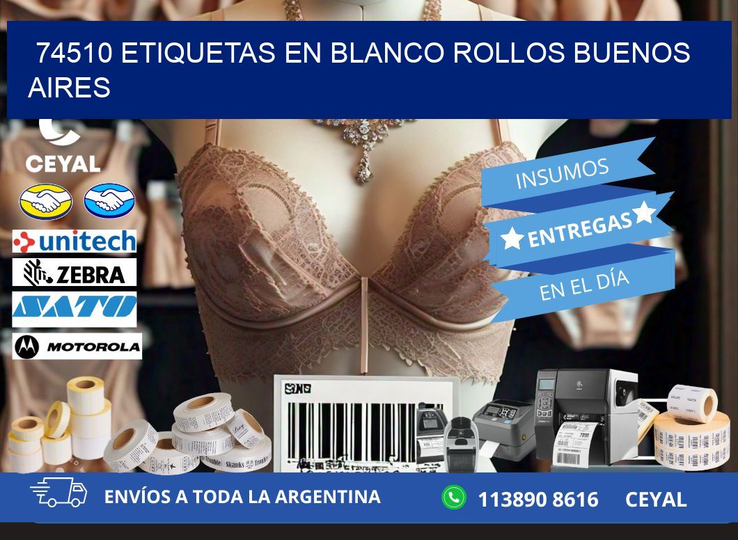 74510 ETIQUETAS EN BLANCO ROLLOS BUENOS AIRES