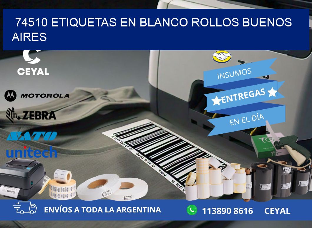 74510 ETIQUETAS EN BLANCO ROLLOS BUENOS AIRES