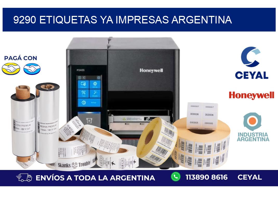 9290 ETIQUETAS YA IMPRESAS ARGENTINA