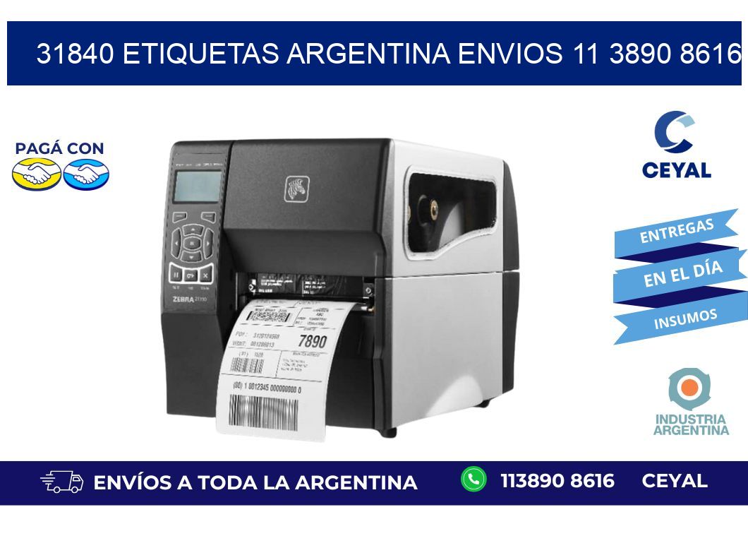 31840 ETIQUETAS ARGENTINA ENVIOS 11 3890 8616