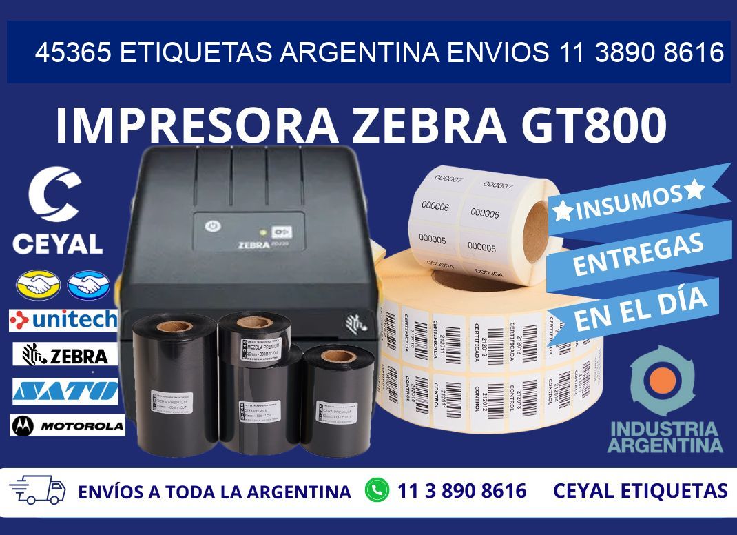 45365 ETIQUETAS ARGENTINA ENVIOS 11 3890 8616