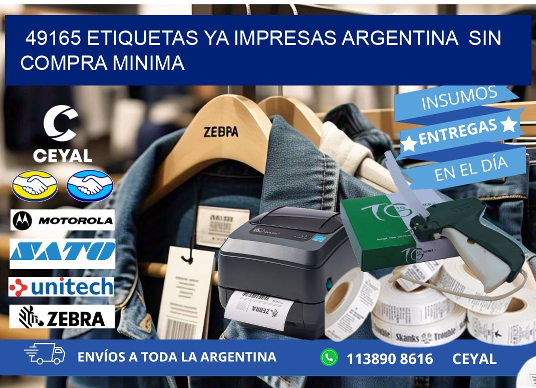 49165 ETIQUETAS YA IMPRESAS ARGENTINA SIN COMPRA MINIMA