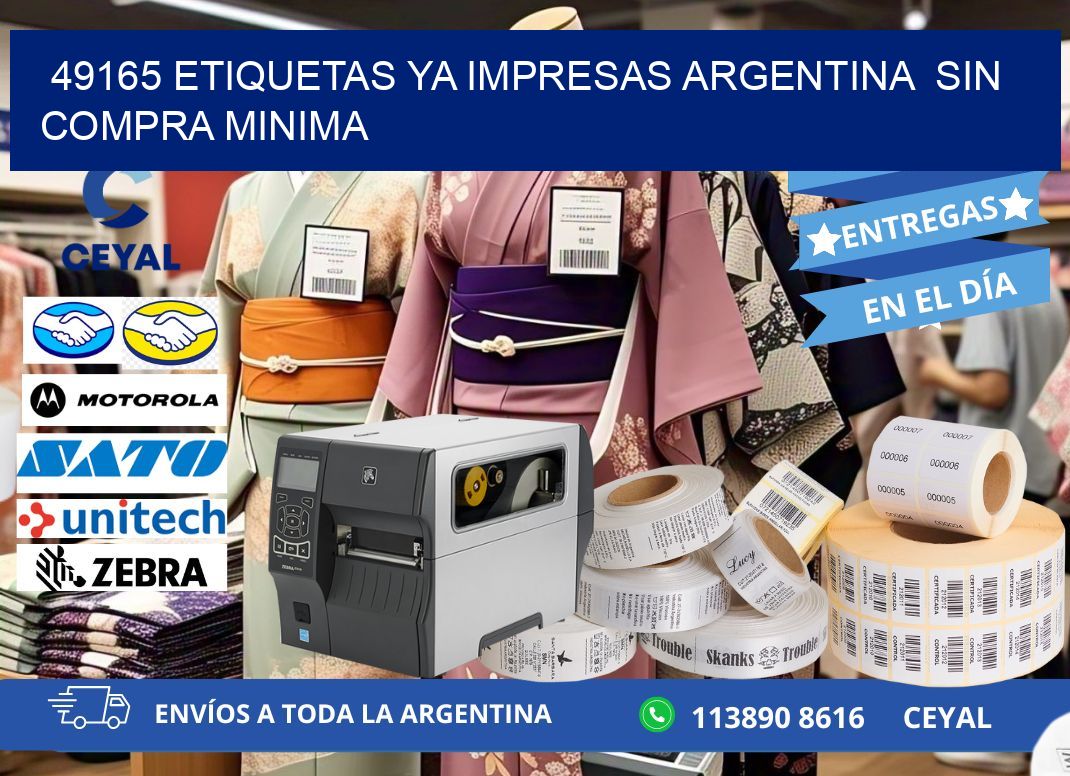 49165 ETIQUETAS YA IMPRESAS ARGENTINA SIN COMPRA MINIMA