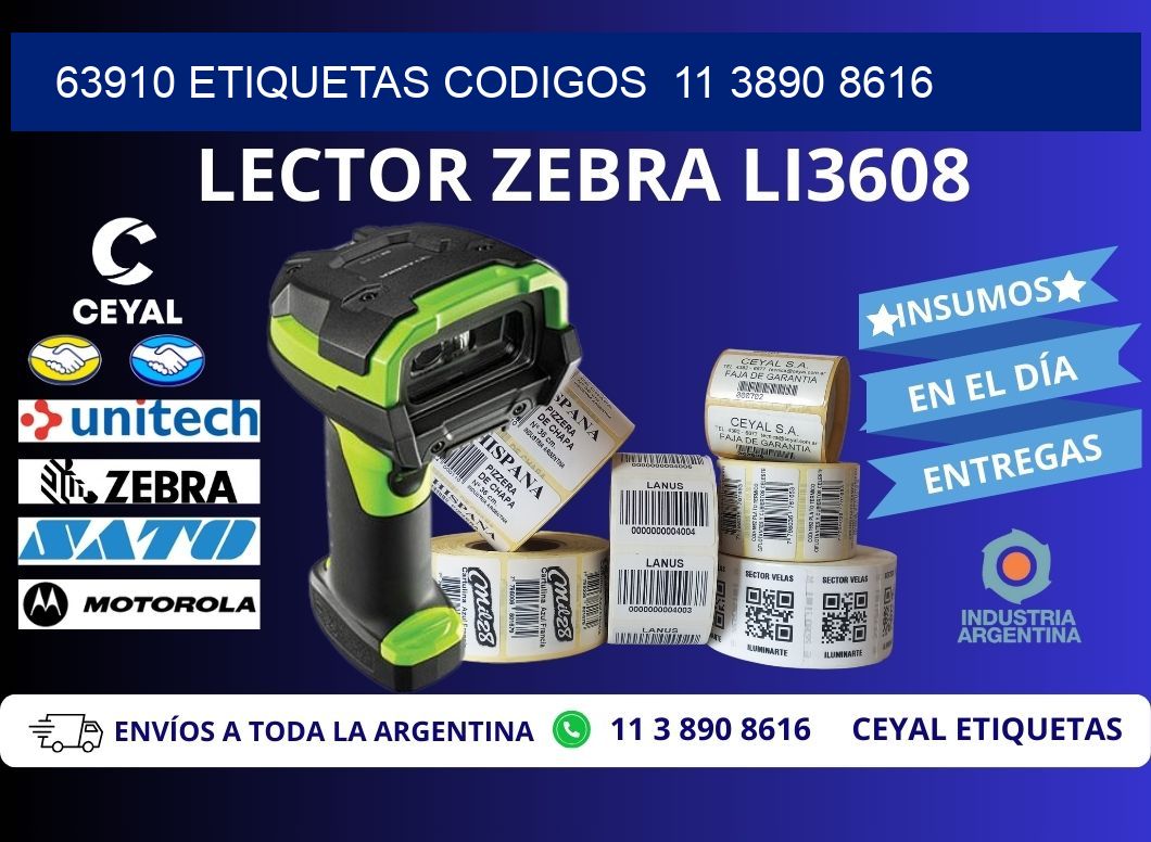 63910 ETIQUETAS CODIGOS 11 3890 8616