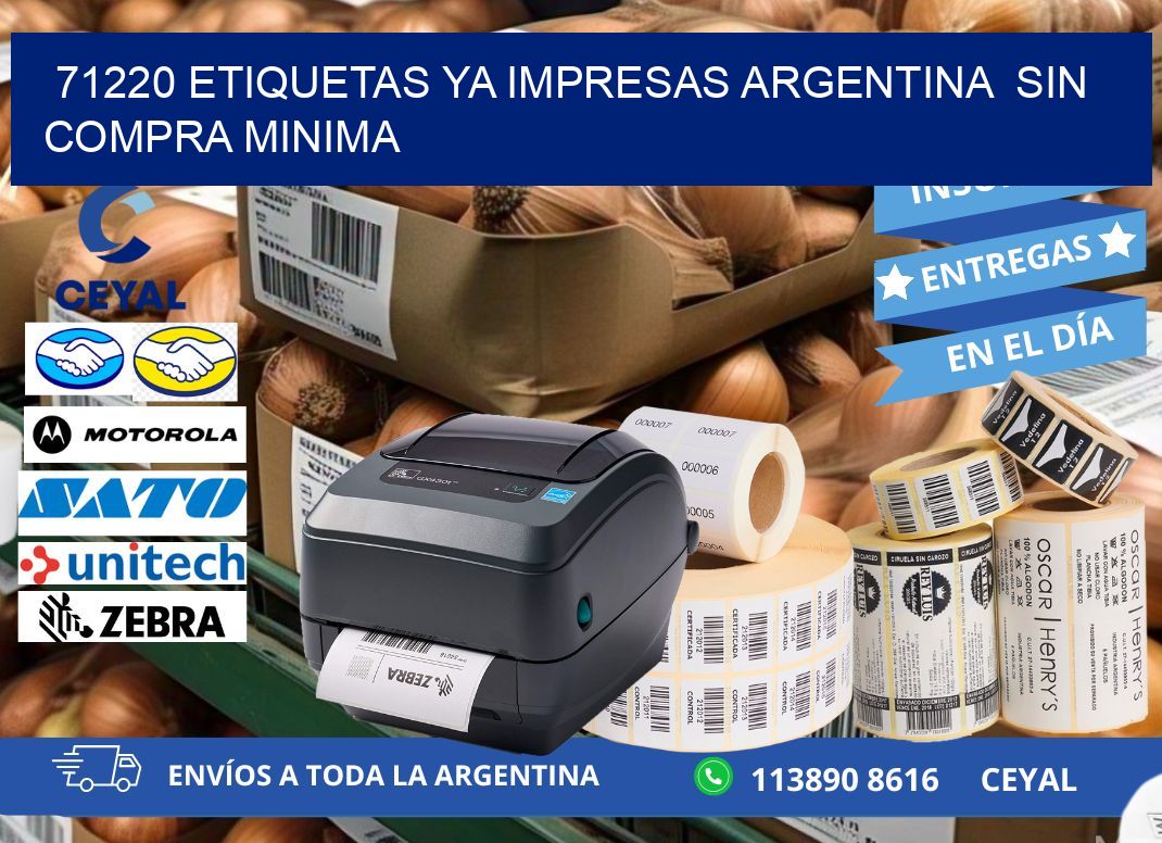 71220 ETIQUETAS YA IMPRESAS ARGENTINA SIN COMPRA MINIMA
