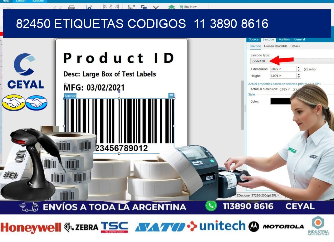 82450 ETIQUETAS CODIGOS 11 3890 8616