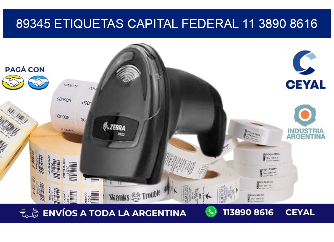 89345 ETIQUETAS CAPITAL FEDERAL 11 3890 8616