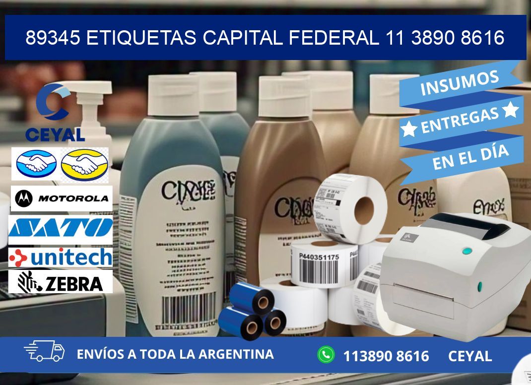 89345 ETIQUETAS CAPITAL FEDERAL 11 3890 8616